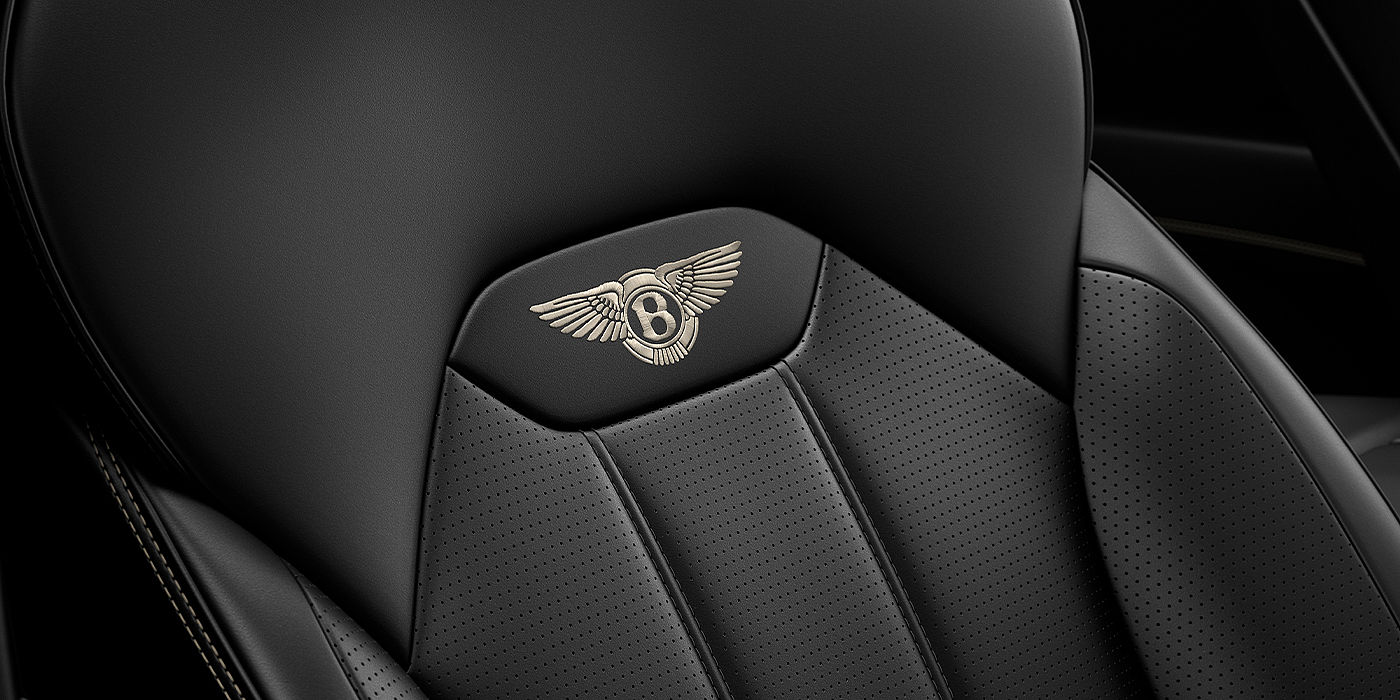 Bentley Bucuresti Bentley Bentayga SUV seat detail in Beluga black hide