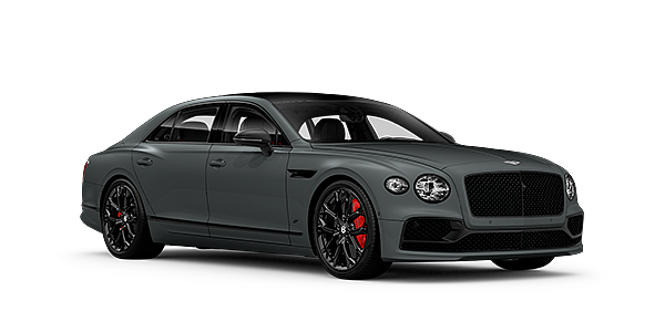 Bentley Bucuresti Bentley Flying Spur S front side angled view in Cambrian Grey coloured exterior. 